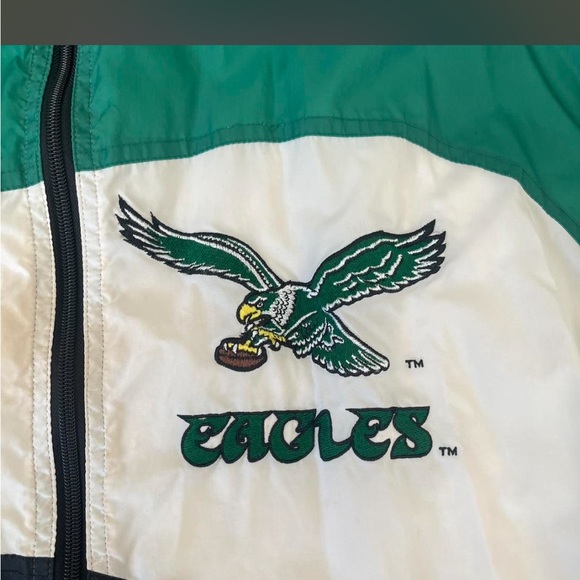 VINTAGE KELLY GREEN EAGLES GRAIN ZIP UP #eagles #vintagenfl #vintage - Picture 2 of 8